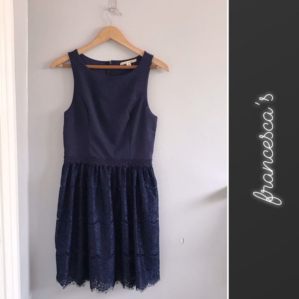 🏝️ Francesca’s • Mi Ami Navy Lace Dress NWT • Medium